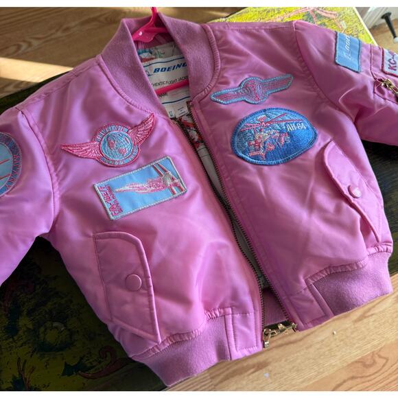Boeing Kids' Pink Aviator Jacket Toddler Girls Size 3T - Picture 3 of 6